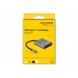 DeLOCK 91741 kortinlukija USB 3.2 Gen 1 (3.1 Gen 1) Type-C Musta, Harmaa