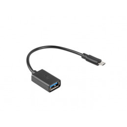 Lanberg AD-OTG-UM-01 USB-kaapeli 0,15 m USB 2.0 Micro-USB A USB A Musta