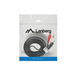 Lanberg CA-MJRC-10CC-0020-BK audiokaapeli 2 m 3.5mm RCA Musta, Punainen, Valkoinen