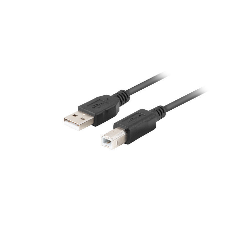 Lanberg CA-USBA-15CU-0010-BK USB-kaapeli 1 m USB 2.0 USB B Musta