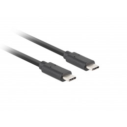 Lanberg CA-CMCM-32CU-0010-BK USB-kaapeli 1 m USB 3.2 Gen 2 (3.1 Gen 2) USB C Musta