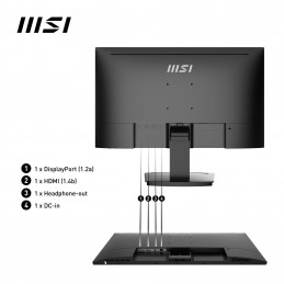 MSI Pro MP243X tietokoneen litteä näyttö 60,5 cm (23.8") 1920 x 1080 pikseliä Full HD Musta