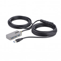 StarTech.com U01043-USB-EXTENDER keskitin USB 3.2 Gen 1 (3.1 Gen 1) Type-A 5000 Mbit s Musta, Hopea