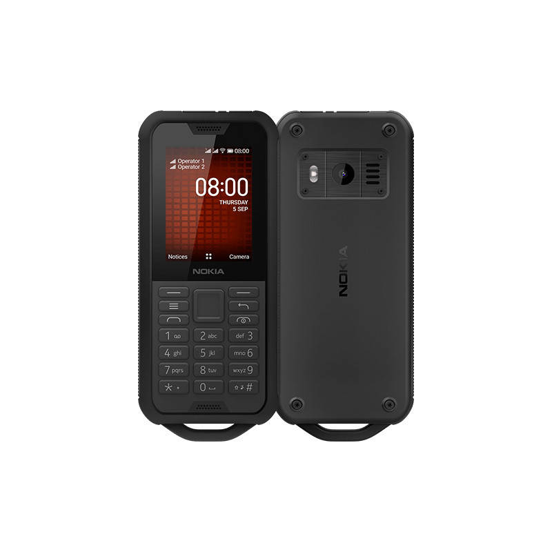 Nokia 800 Tough 6,1 cm (2.4") Hybridi-Dual SIM KaiOS 4G Micro-USB 0,5 GB 4 GB 2100 mAh Musta
