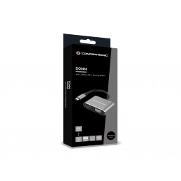 Conceptronic DONN16G kannettavien tietokoneiden telakka ja porttitoistin Langallinen USB 3.2 Gen 1 (3.1 Gen 1) Type-C Musta,