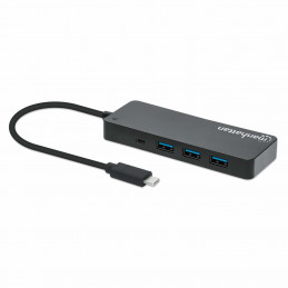 Manhattan 168410 keskitin USB Type-C 5000 Mbit s Musta