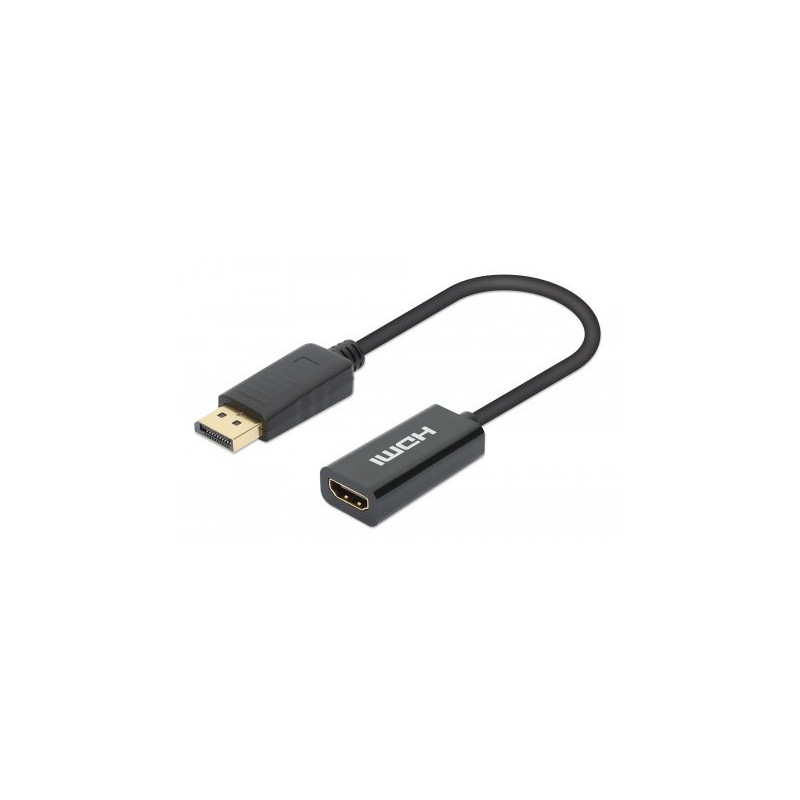 Manhattan 153713 kaapelin sukupuolenvaihtaja DisplayPort HDMI Musta