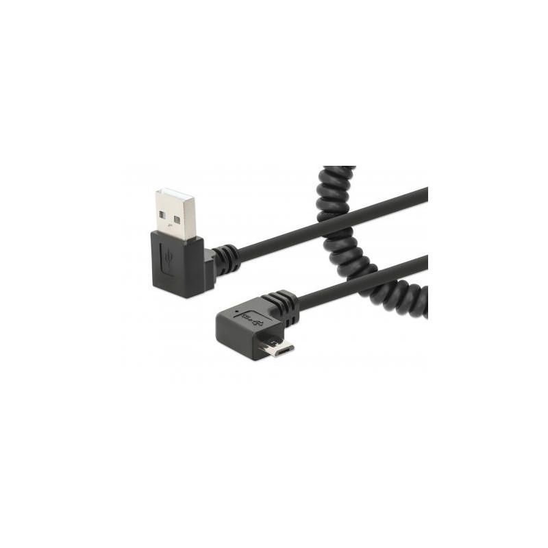 Manhattan 356237 USB-kaapeli 1 m USB A Micro-USB B Musta