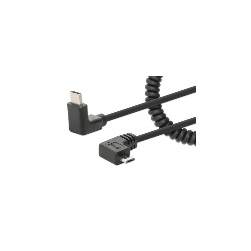 Manhattan 356244 USB-kaapeli 1 m USB C Micro-USB B Musta