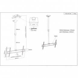 Manhattan 423625 monitorin kiinnike ja jalusta 177,8 cm (70") Musta Seinä