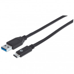 Manhattan 353373 USB-kaapeli 1 m USB 3.2 Gen 2 (3.1 Gen 2) USB A USB C Musta