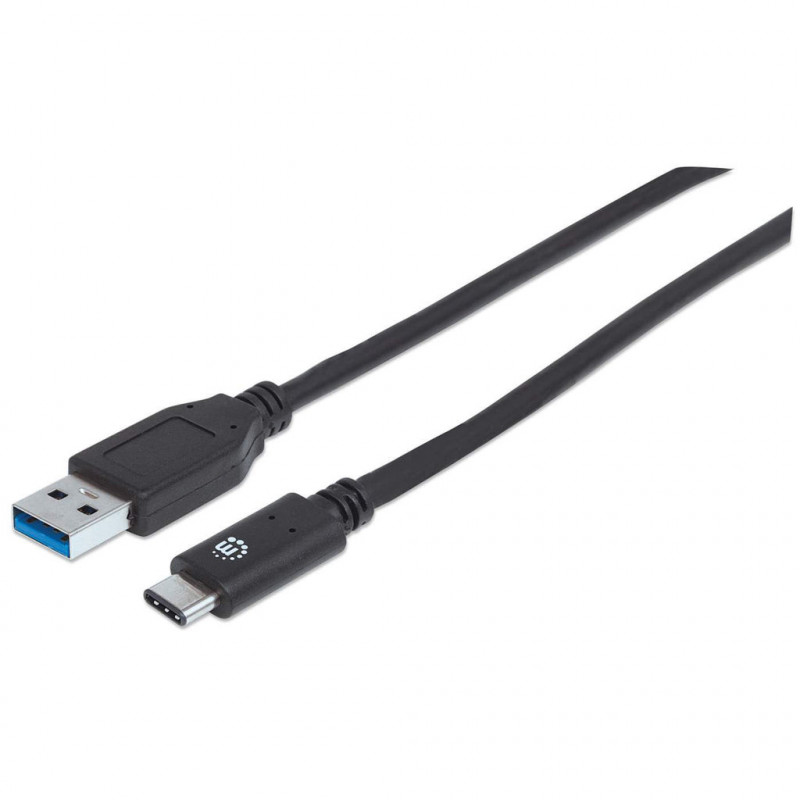 Manhattan 353373 USB-kaapeli 1 m USB 3.2 Gen 2 (3.1 Gen 2) USB A USB C Musta