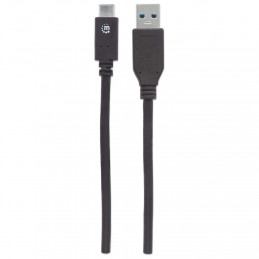 Manhattan 353373 USB-kaapeli 1 m USB 3.2 Gen 2 (3.1 Gen 2) USB A USB C Musta