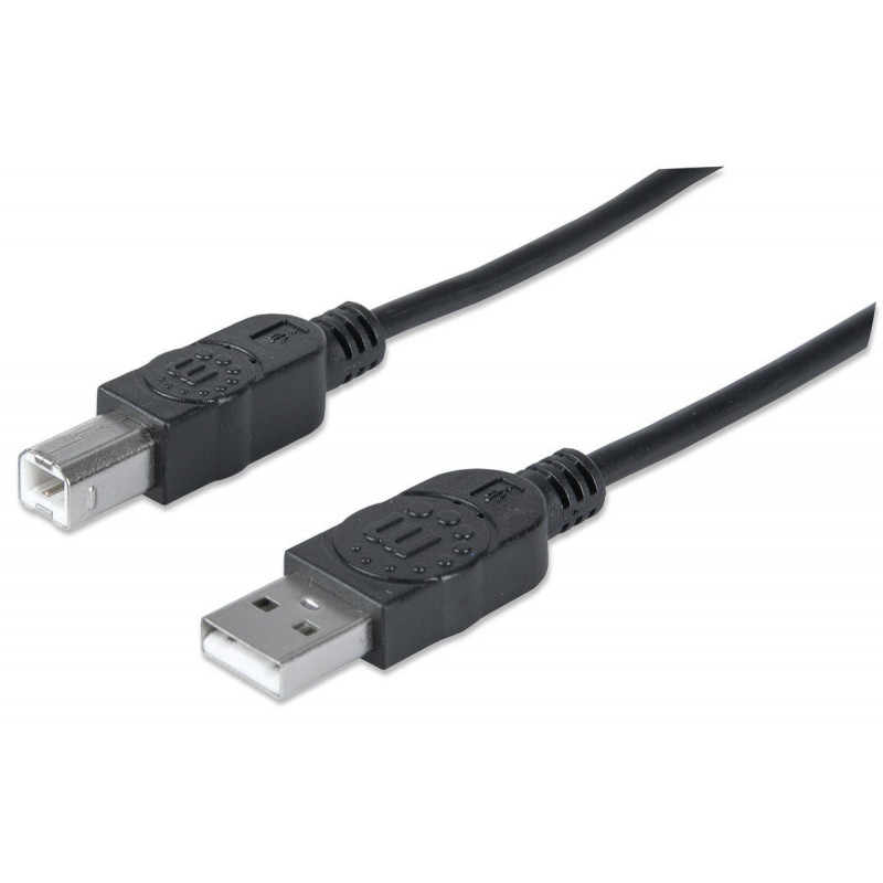 Manhattan USB A USB B 1m USB-kaapeli USB 2.0 Musta