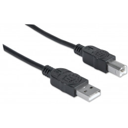 Manhattan USB A USB B 1m USB-kaapeli USB 2.0 Musta