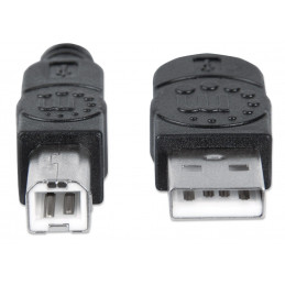 Manhattan USB A USB B 1m USB-kaapeli USB 2.0 Musta