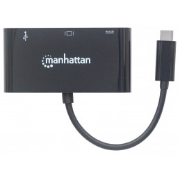 Manhattan 152044 USB grafiikka-adapteri 1920 x 1200 pikseliä Musta