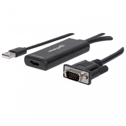 Manhattan 152426 videokaapeli-adapteri 1 m USB Type-A + VGA (D-Sub) HDMI Musta