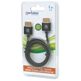 Manhattan 394352 HDMI-kaapeli 1 m HDMI-tyyppi A (vakio) Musta