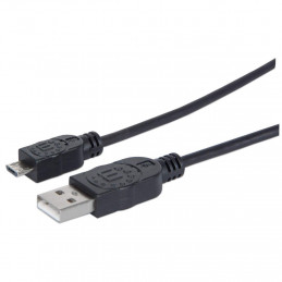 Manhattan 307178 USB-kaapeli 1,8 m USB 2.0 USB A Micro-USB B Musta
