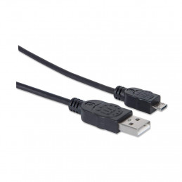 Manhattan 307178 USB-kaapeli 1,8 m USB 2.0 USB A Micro-USB B Musta