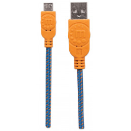 Manhattan 394024 USB-kaapeli 1 m USB 2.0 USB A Micro-USB B Sininen