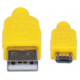 Manhattan 352703 USB-kaapeli 1,8 m USB 2.0 USB A Micro-USB B Vihreä, Keltainen