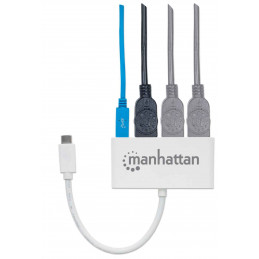 Manhattan 163552 keskitin USB 3.2 Gen 1 (3.1 Gen 1) Type-C 5000 Mbit s Valkoinen