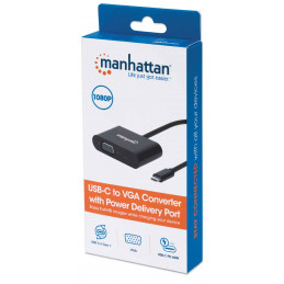 Manhattan 153430 USB grafiikka-adapteri 1024 x 768 pikseliä Musta