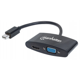 Manhattan 152709 videokaapeli-adapteri 0,25 m Mini DisplayPort HDMI + VGA (D-Sub) Musta