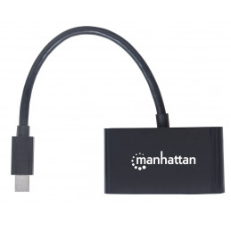 Manhattan 152709 videokaapeli-adapteri 0,25 m Mini DisplayPort HDMI + VGA (D-Sub) Musta