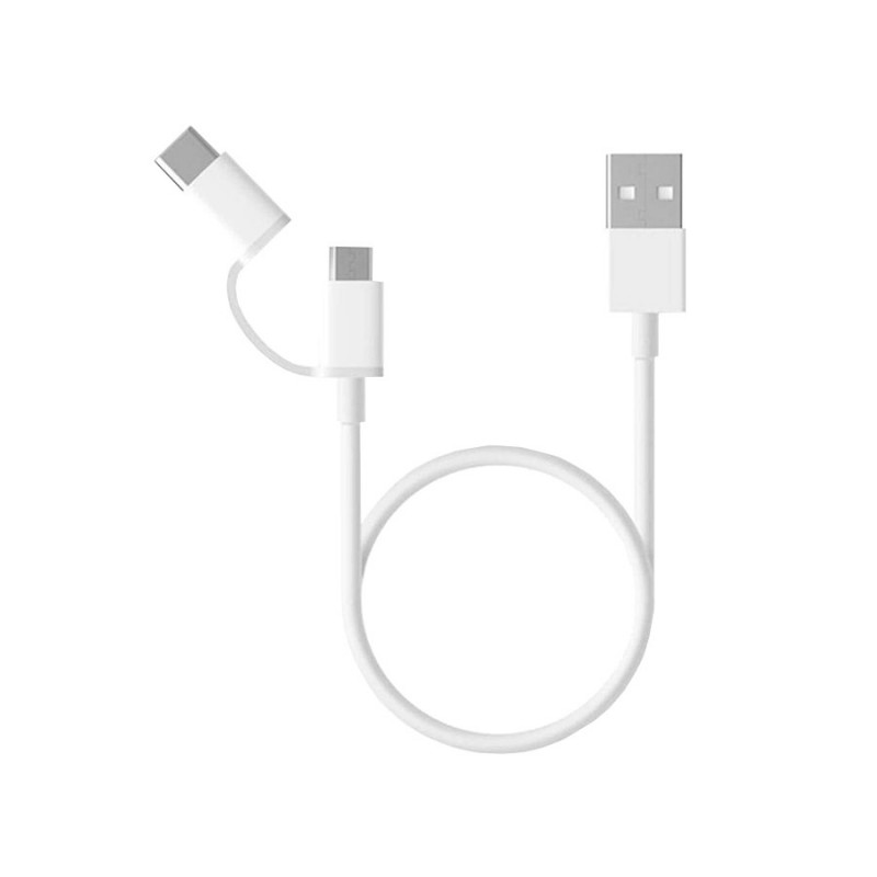 Xiaomi Mi 2-in-1 USB Cable (Micro USB to Type C) 100cm USB-kaapeli 1 m USB 2.0 USB A Micro-USB B Valkoinen