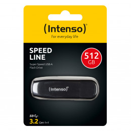 Intenso Speed Line USB-muisti 512 GB USB A-tyyppi 3.2 Gen 1 (3.1 Gen 1) Musta