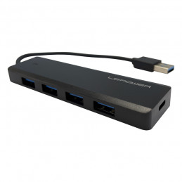 LC-Power LC-HUB-U3-4-V2 keskitin USB 3.2 Gen 1 (3.1 Gen 1) Type-A 5 Mbit s Musta