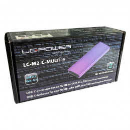 LC-Power LC-M2-C-MULTI-4 tallennusaseman kotelo SSD-kotelo Musta, Purppura, Violetti M.2