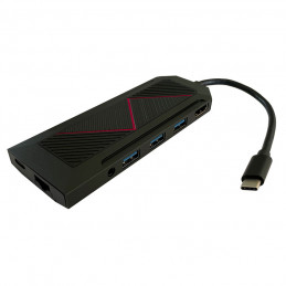 LC-Power LC-HUB-C-MULTI-6-RGB keskitin USB 3.2 Gen 2 (3.1 Gen 2) Type-C 5000 Mbit s Musta