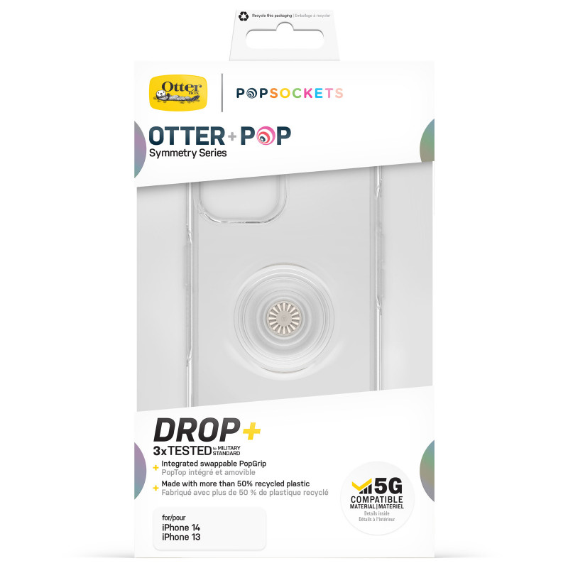 OtterBox Otter + Pop Symmetry Clear matkapuhelimen suojakotelo 15,5 cm (6.1") Suojus Läpinäkyvä