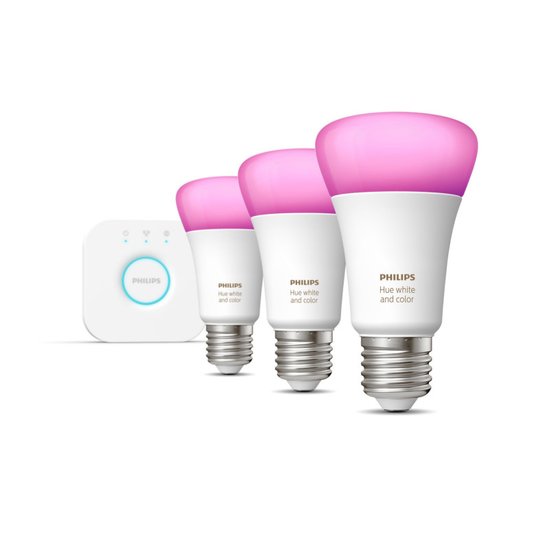 Philips Hue White and Color ambiance Aloituspakkaus  3 E27-älylamppua (1 100)