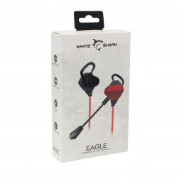 White Shark EAGLE kuulokkeet ja kuulokemikrofoni Langallinen In-ear Pelaaminen Musta, Punainen
