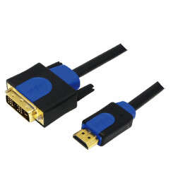 LogiLink CHB3102 videokaapeli-adapteri 2 m HDMI DVI-D Musta, Sininen