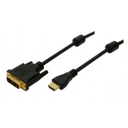 LogiLink 2m HDMI DVI-D Musta