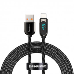 Baseus CASX020101 USB-kaapeli 2 m USB A USB C Musta