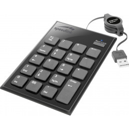 SPEEDLINK SL-640400-BK Numeerinen näppäimistö Kannettava tietokone USB Musta