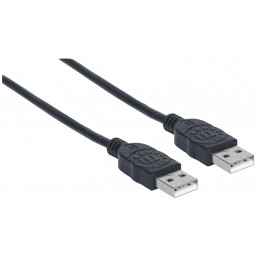 Manhattan 353915 USB-kaapeli 3 m USB 2.0 USB A Musta