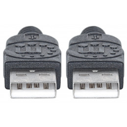 Manhattan 353915 USB-kaapeli 3 m USB 2.0 USB A Musta