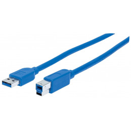 Manhattan 1m USB 3.0 A-B Cable USB-kaapeli USB 3.2 Gen 1 (3.1 Gen 1) USB A USB B Sininen