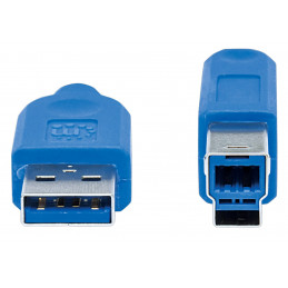 Manhattan 1m USB 3.0 A-B Cable USB-kaapeli USB 3.2 Gen 1 (3.1 Gen 1) USB A USB B Sininen