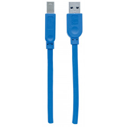 Manhattan 1m USB 3.0 A-B Cable USB-kaapeli USB 3.2 Gen 1 (3.1 Gen 1) USB A USB B Sininen