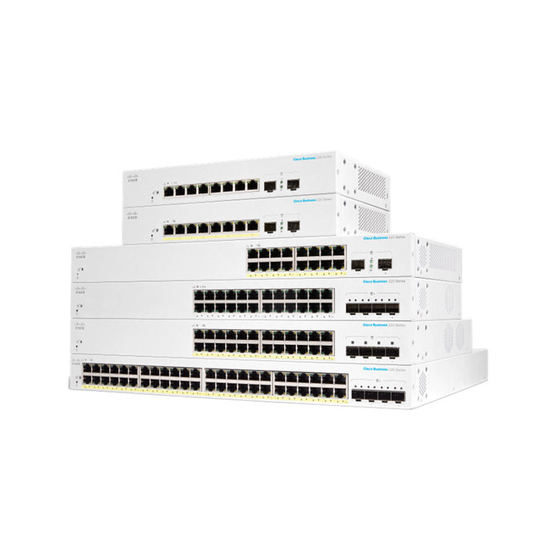 Cisco CBS220-48P-4X-EU verkkokytkin Hallittu L2 Gigabit Ethernet (10 100 1000) Power over Ethernet -tuki Valkoinen