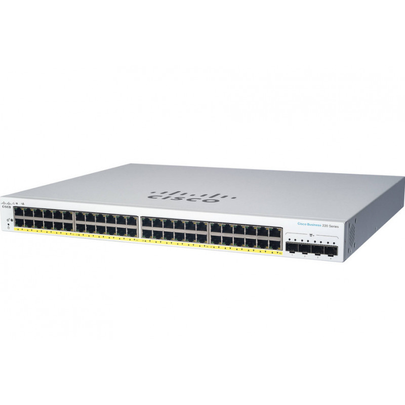 Cisco CBS220-24P-4X Hallittu L2 Gigabit Ethernet (10 100 1000) Power over Ethernet -tuki Valkoinen